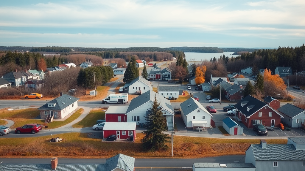 Campbellton cityscape showcasing cultural heritage and outdoor activities amidst economic challenges and debt relief needs. Debt solutions available.