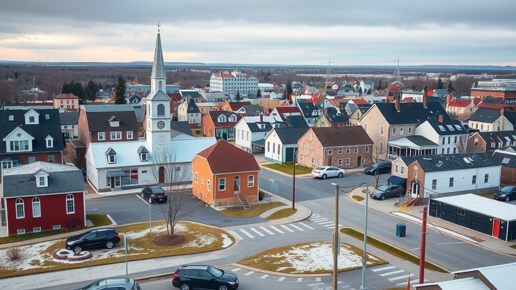 Image of scenic views in Edmundston, showcasing natural beauty and cultural richness amidst rural financial challenges. Debt solutions available.