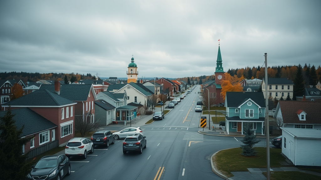 Scenic view of Quispamsis highlighting its parks and community, amidst challenges of debt relief and housing affordability. Debt solutions available.