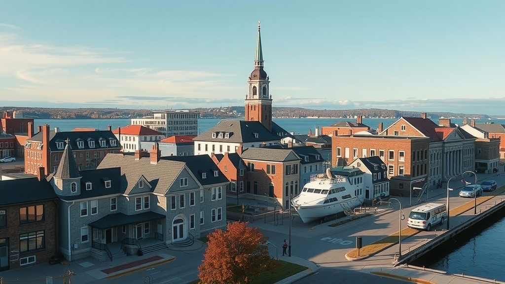 Scenic view of Saint John showcasing its waterfront and historic architecture near popular debt relief resources. Debt solutions available.