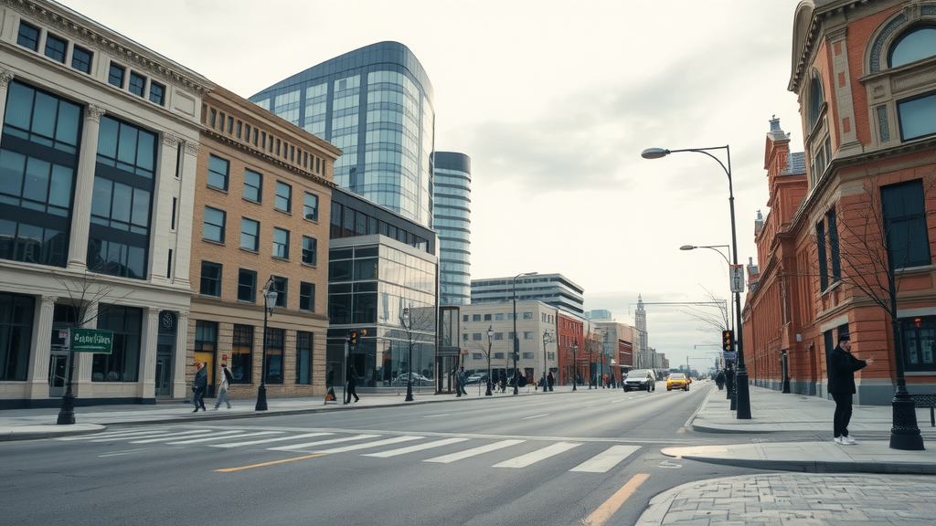 Hamilton cityscape view showcasing the vibrant cultural offerings and outdoor spaces amidst challenges like housing costs and job disparities.