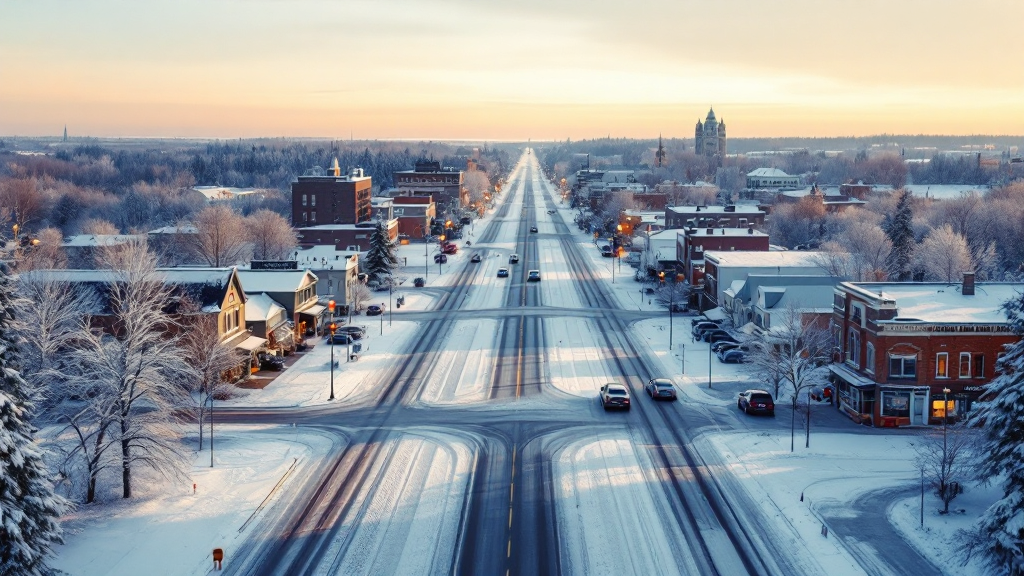 Timmins city skyline with a focus on community support for debt relief initiatives. Debt solutions available.