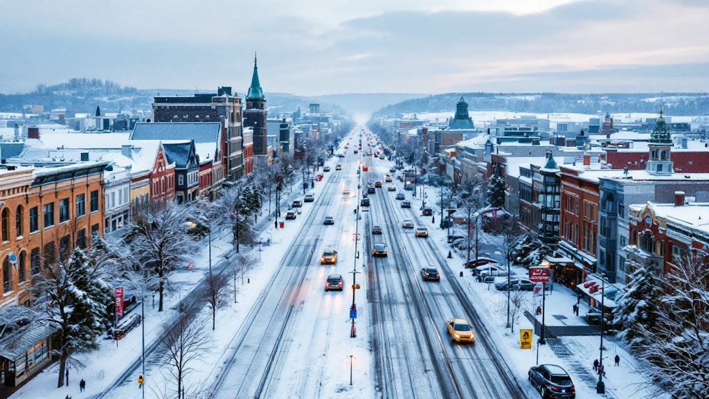 Saguenay cityscape with a focus on debt relief services and community support resources. Debt solutions available.